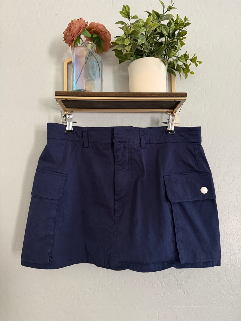 Carbon Navy Cargo Mini Skort with Utility Pockets
